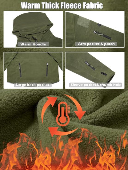 7-Pocket Tactical Fleece Hoodie Jacket