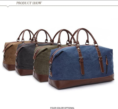 Explorer’s Classic Military Canvas & Leather Duffel Bag 55L