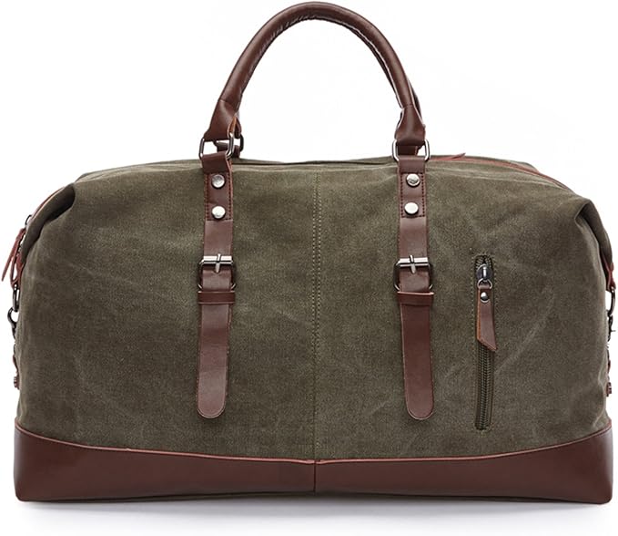 Explorer’s Classic Military Canvas & Leather Duffel Bag 55L