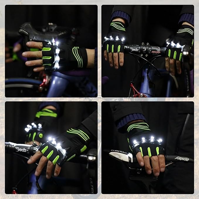 BrightTrail LED Gloves - USB Rechargeable for Cycling, Camping, Fishing