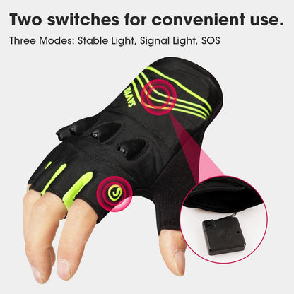 BrightTrail LED Gloves - USB Rechargeable for Cycling, Camping, Fishing