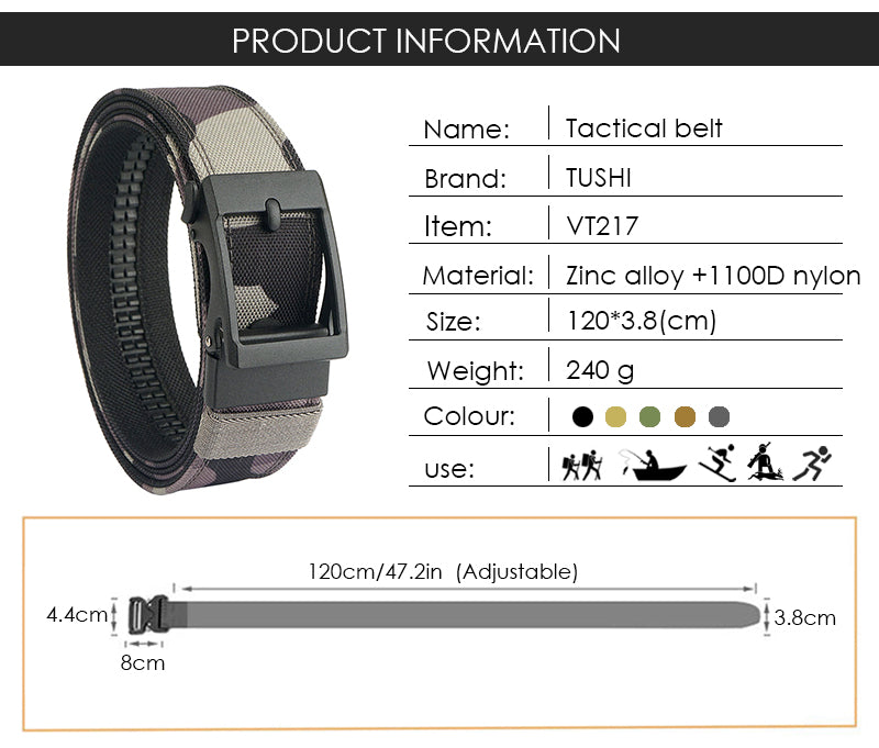 StrikeForce Tactical Belt - Double-Thick Nylon for Rugged Durability.