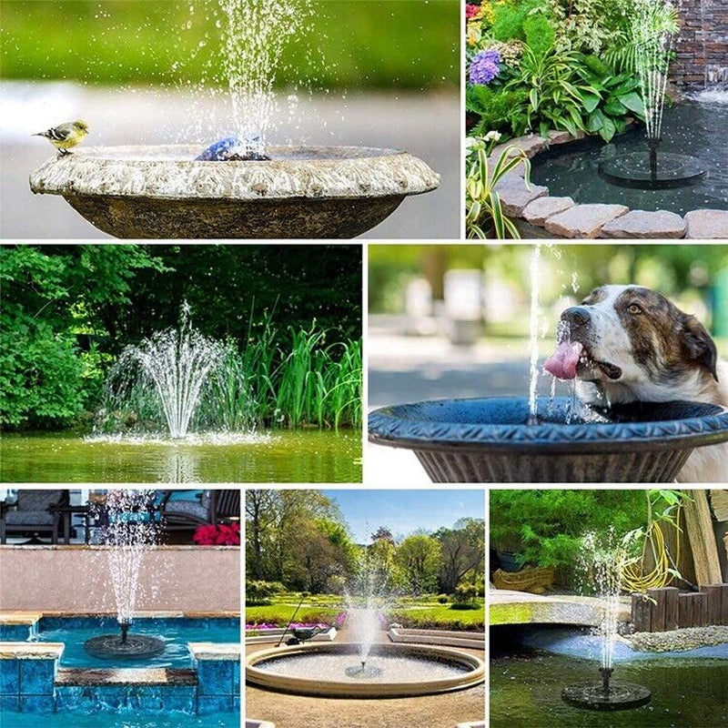 SunGlow Solar Bird Bath Fountain - 4 Dynamic Spray Options