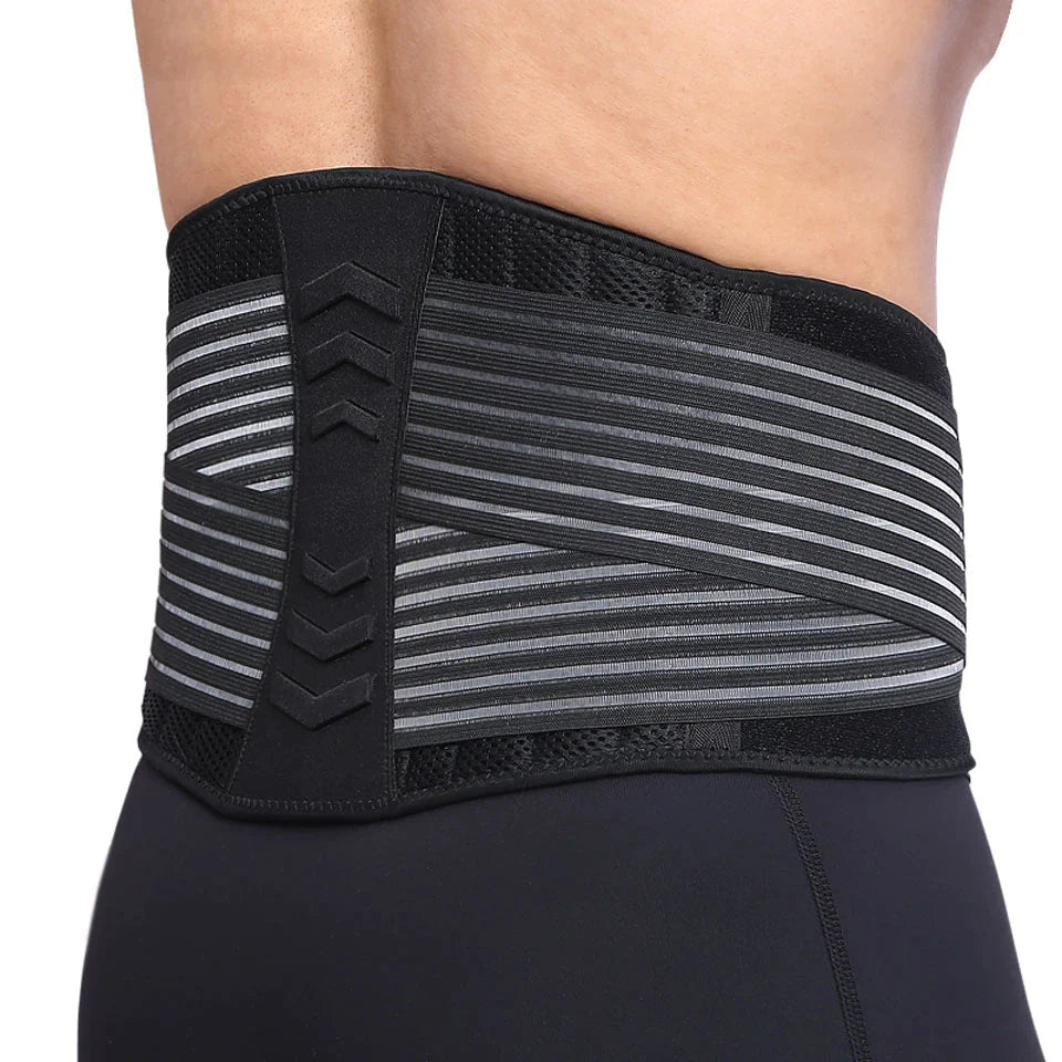 Lower Back Support Brace Lumbar Waist Belt Double Pull Breathable Belt Men Women