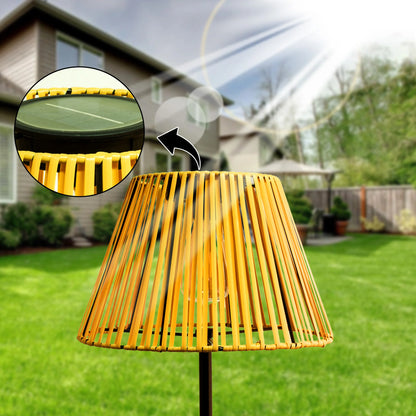 Rustic Radiance Solar Rattan Lamp - Warm Glow for Patio & Garden