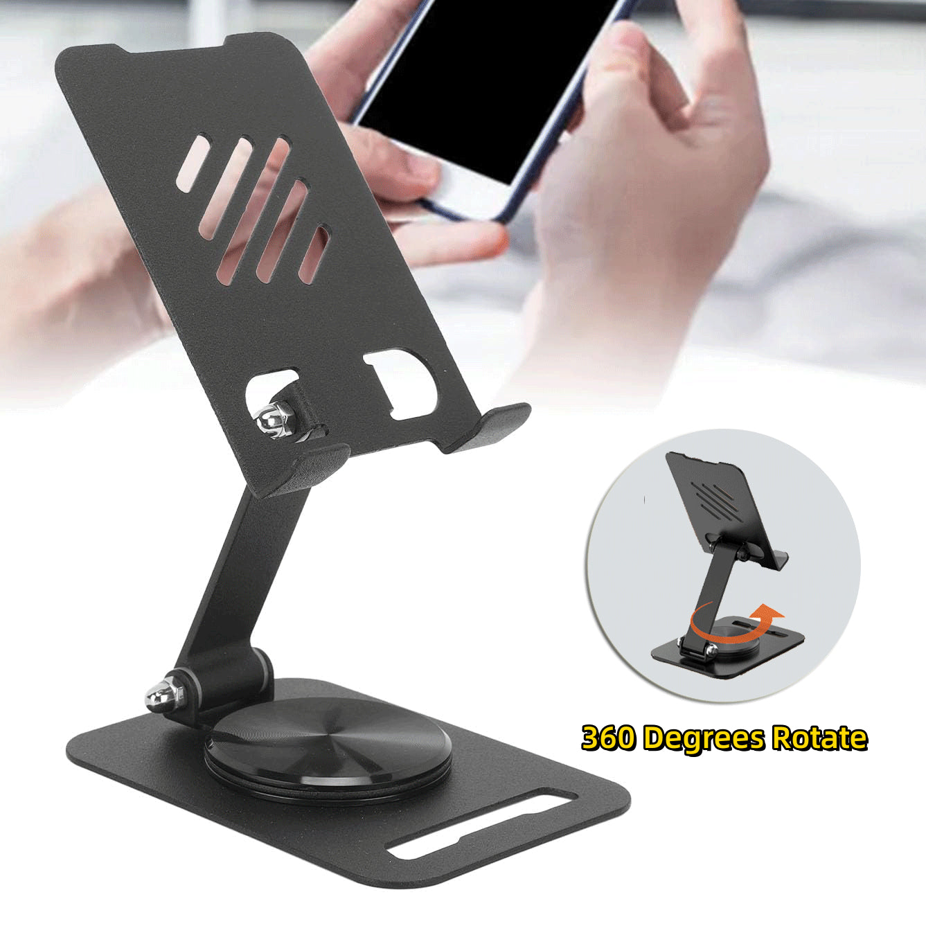 Rapid360° Swivel Desktop Phone Stand - 360 degree rotating cell phone stand Readi Gear