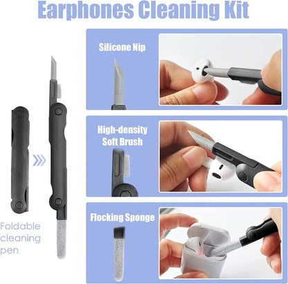 TechClean Pro 7-in-1 Earphones & Keyboard Cleaning Kit - Earphone, computer keyboard cleaning kit Readi Gear