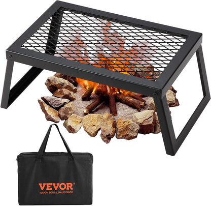 CampMate Foldable Grill & Griddle - Heavy Duty Fire Pit Cooking Rack