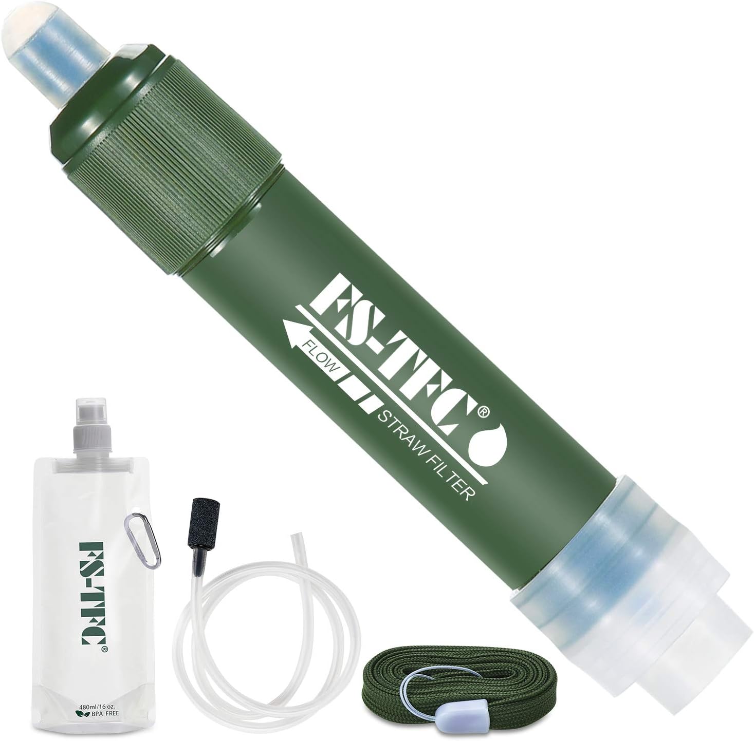 PureFlow Survival Straw: Triple Filtration Water Purifier, 1000 Gallon Capacity