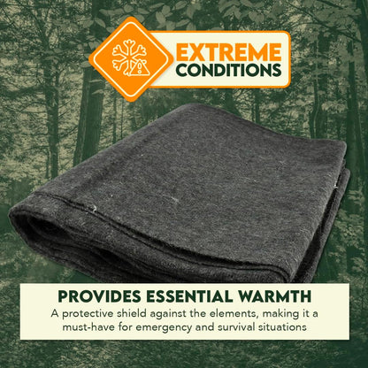 SurvivalShield Wool Blanket - Durable All-Weather Survival Essential