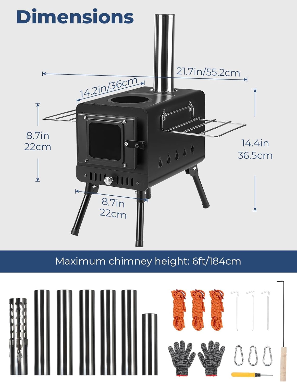 GlacierForge Tent Stove - Portable Heating & Cooking Solution