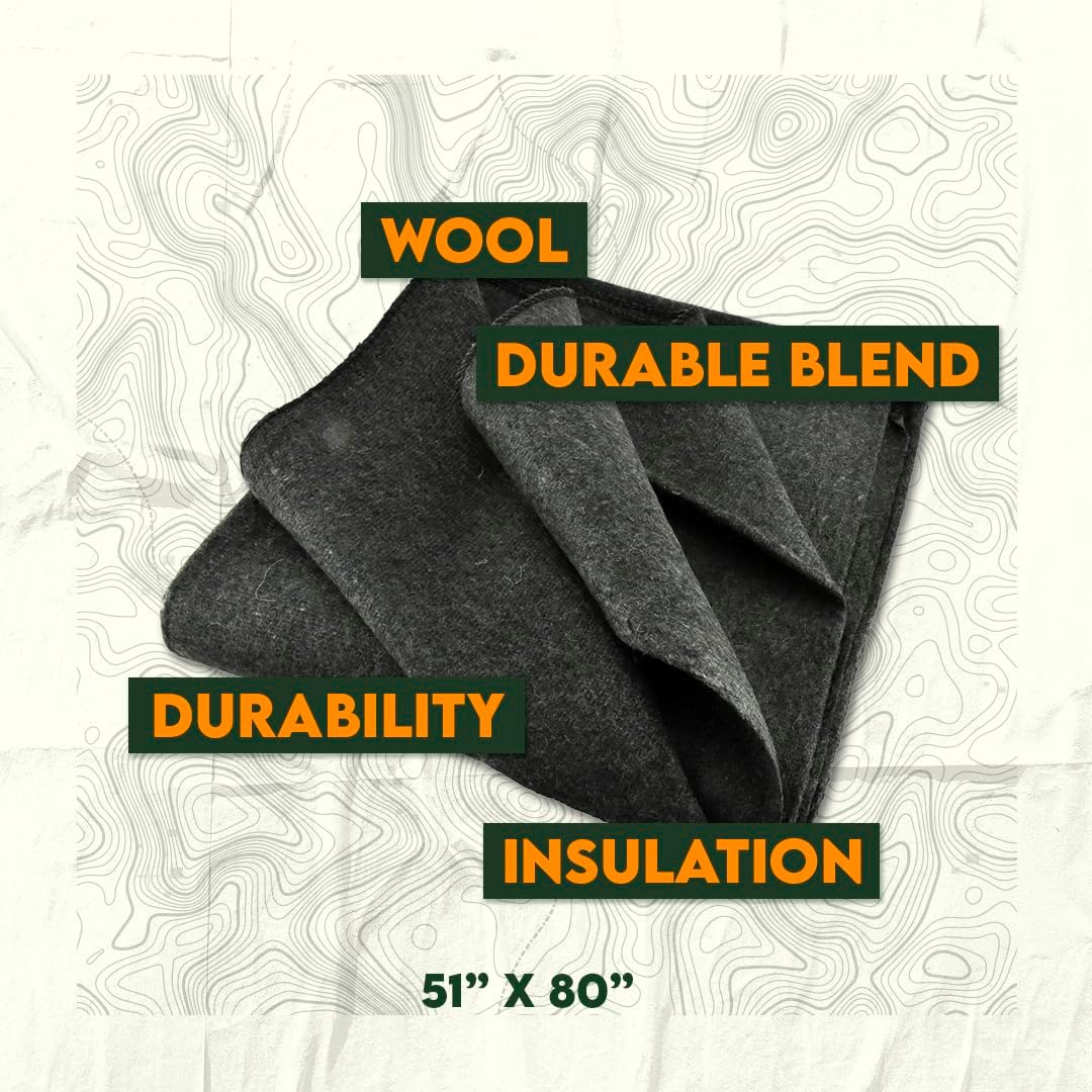 SurvivalShield Wool Blanket - Durable All-Weather Survival Essential