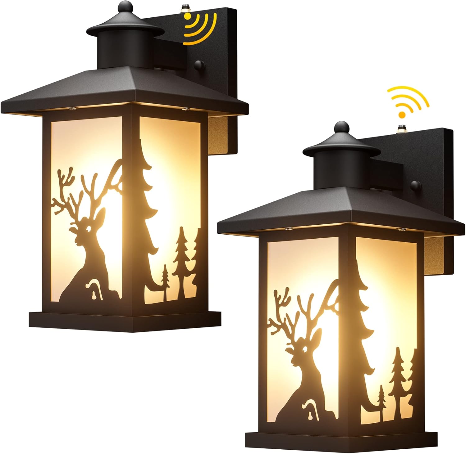 WildLodge Outdoor Porch Light - Deer Design, Motion Sensor, Dusk to Dawn