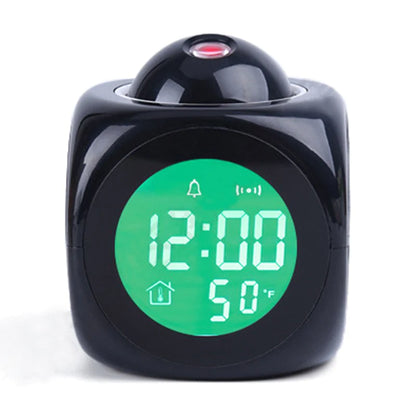 90° Swivel LED Projection Alarm Clock with Voice Talking & Weather Display