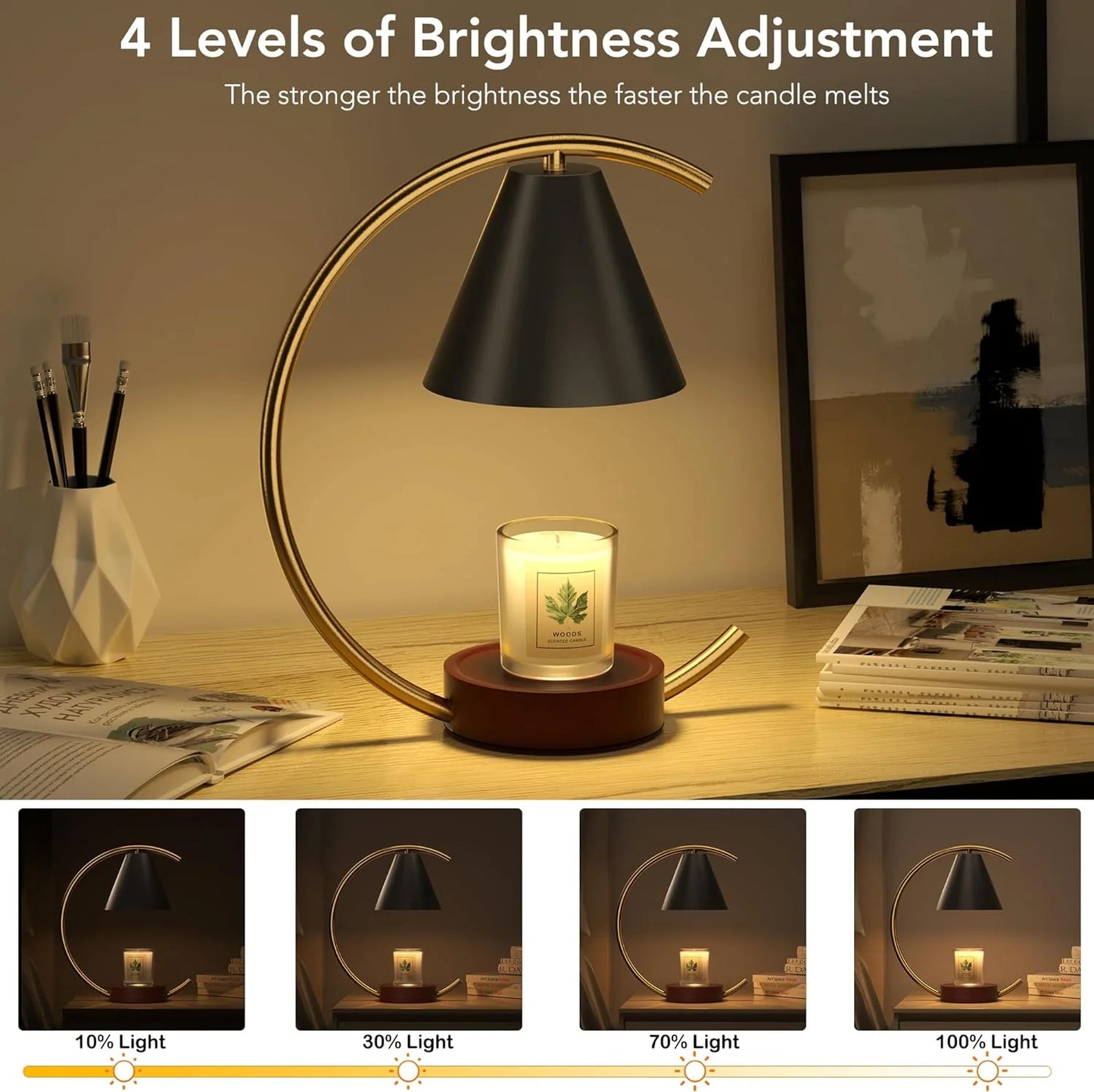 FlameFree Candle Warmer Lamp - Dimmable Light with Timer