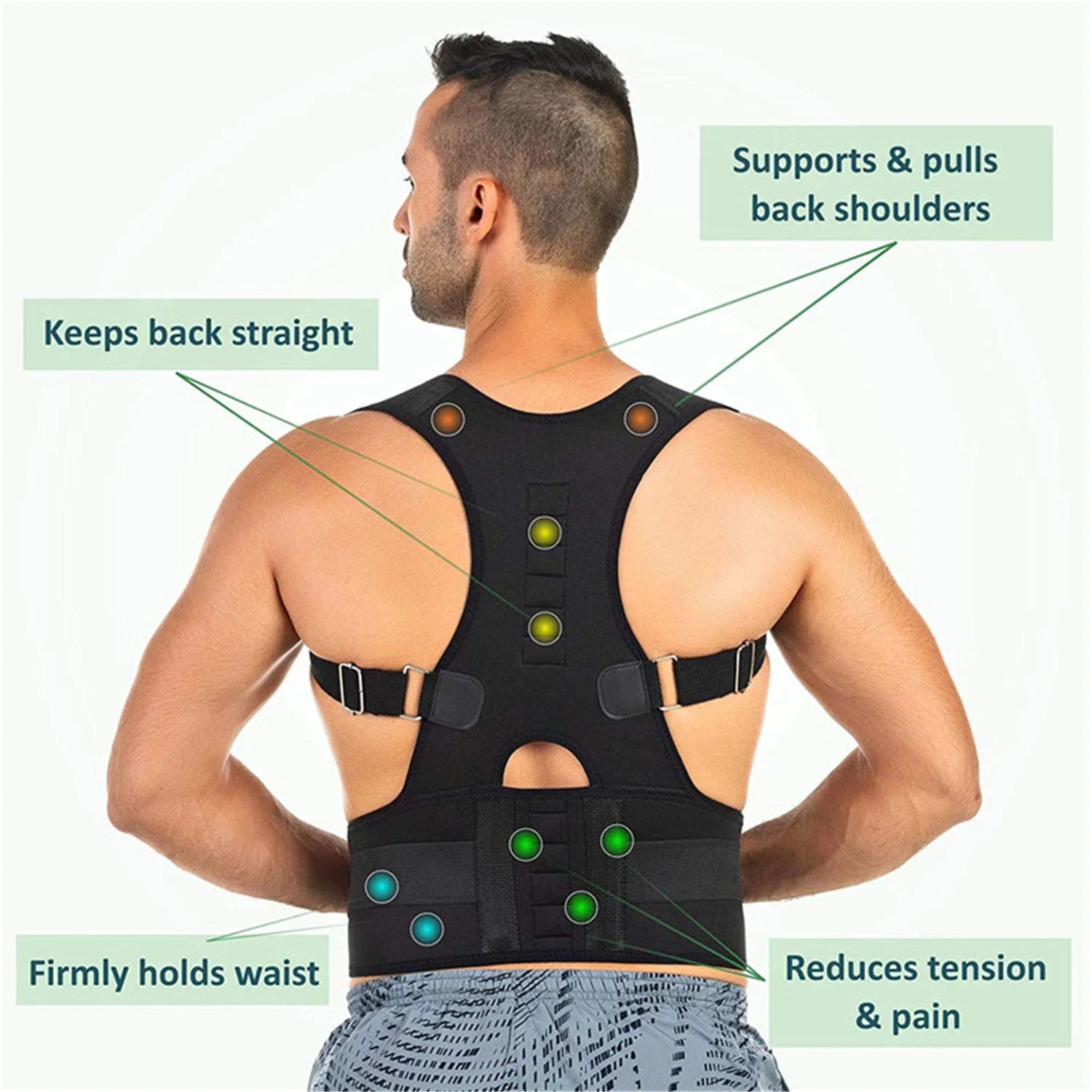 AlignPro Magnetic Posture Corrector - Adjustable Back Support Brace