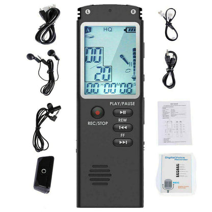 Voice Activated Digital Recorder & MP3 Player - HD Audio Capture