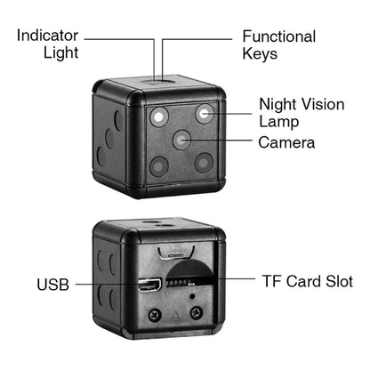 Mini Dice Spy Camera 1080P HD Night Vision with Motion Detection
