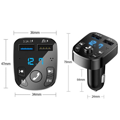 Bluetooth 5.0 Car FM Transmitter product dimensions