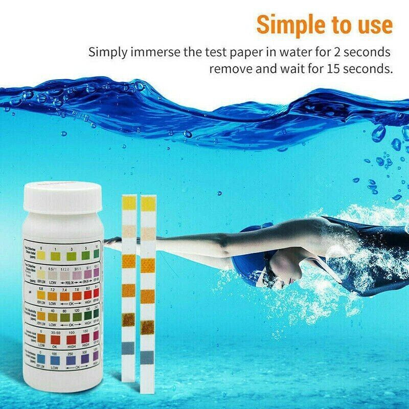 AquaGuard 6-in-1 Pool & Spa Test Strips - Fast Chlorine & pH Testing