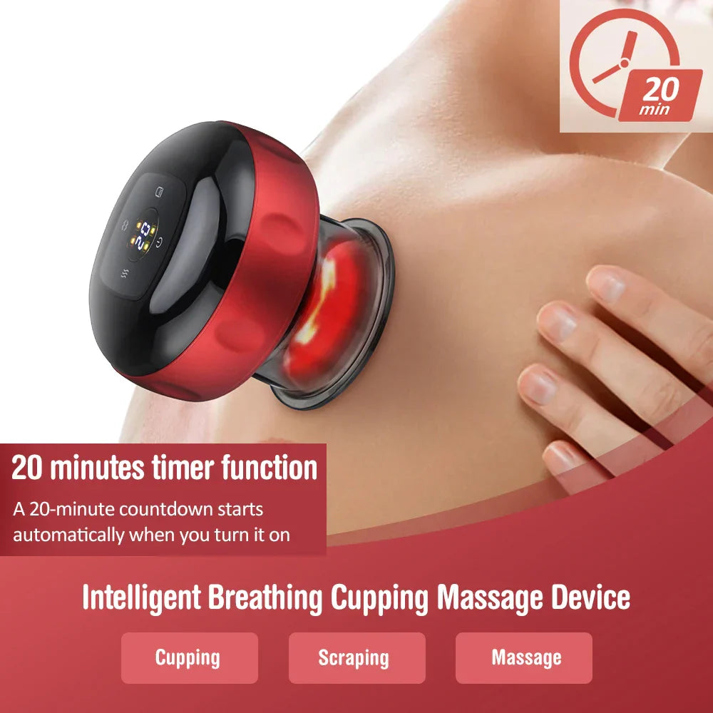 Electric Vacuum Cupping Massager for Cellulite, Fat Burning & Pain Relief