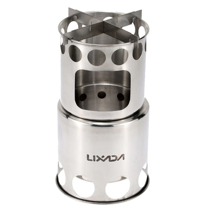 Lixada Portable Wood Stove - Lightweight Stainless Steel Cooking Burner for Camping - Readi Gear