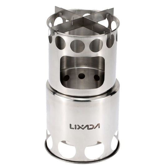 Lixada Portable Wood Stove - Lightweight Stainless Steel Cooking Burner for Camping - Readi Gear