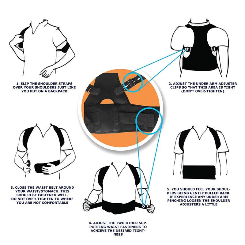 AlignPro Magnetic Posture Corrector - Adjustable Back Support Brace