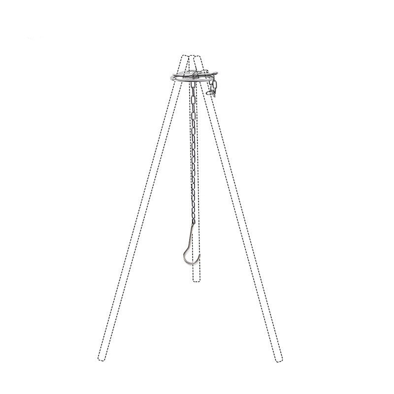 Trailblazer's Triangle: Stainless Steel Tripod Pot Hanger for Campfire Cooking
