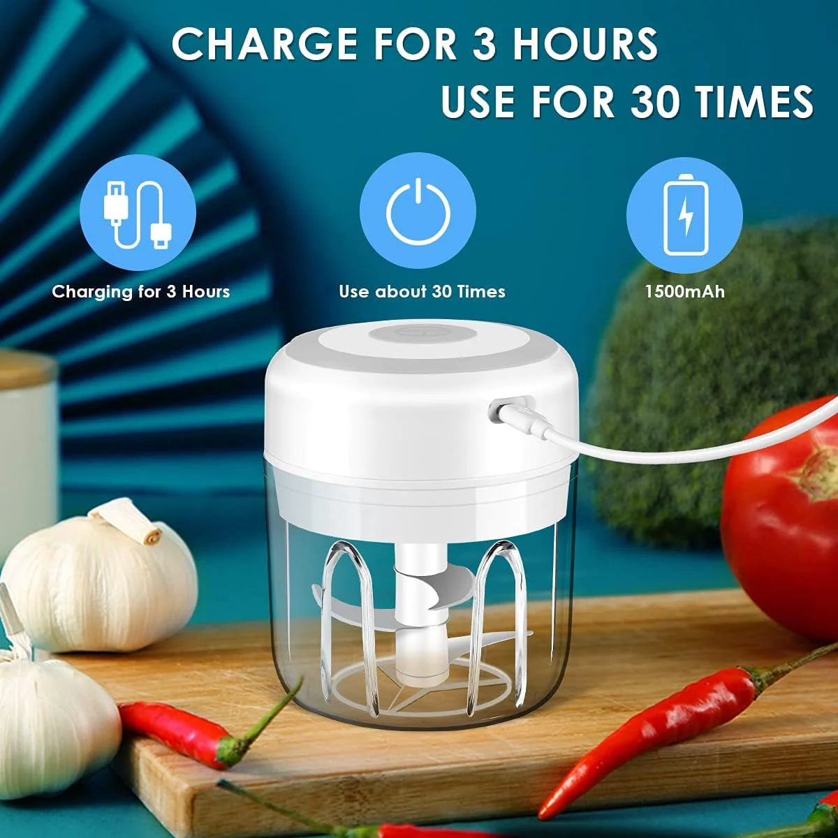 QuickChop Portable Electric Food Processor