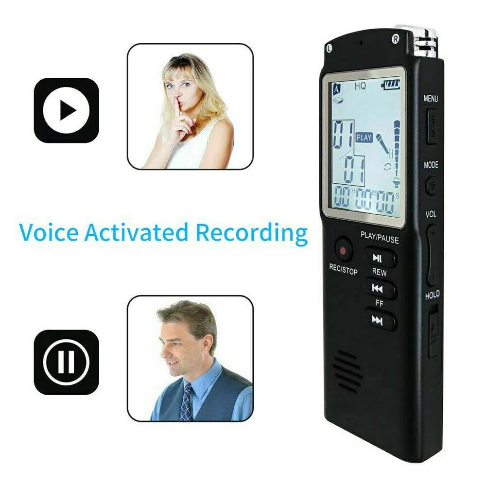 Voice Activated Digital Recorder & MP3 Player - HD Audio Capture