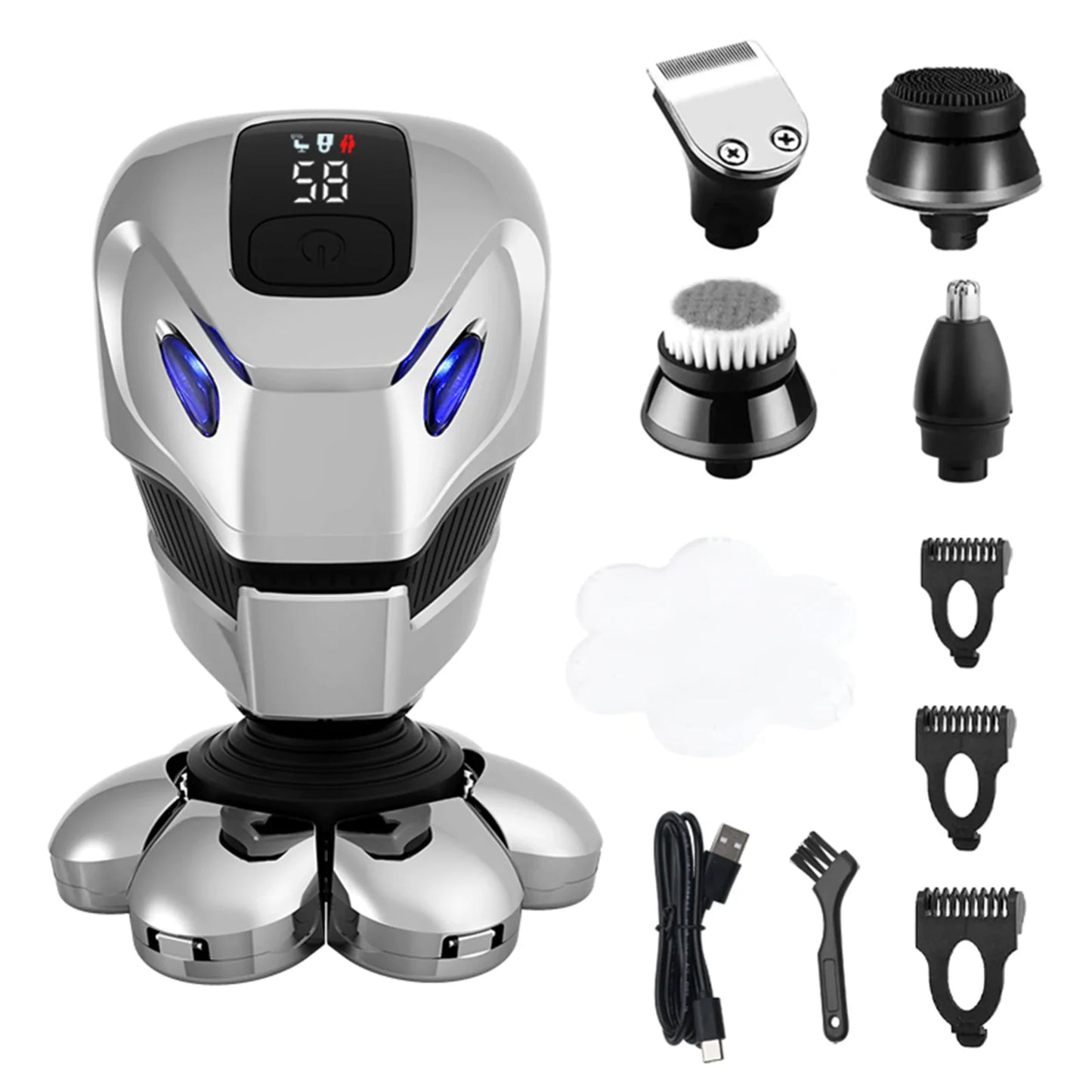 7D Pro Series Cordless Head Shaver & Hair Trimmer Kit for Men