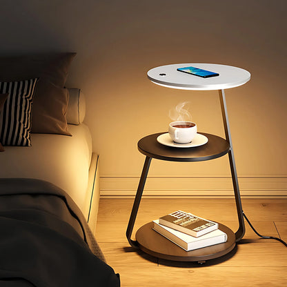 SmartGlow Nightstand: Dimmable LED Nightlight & Wireless Device Charger