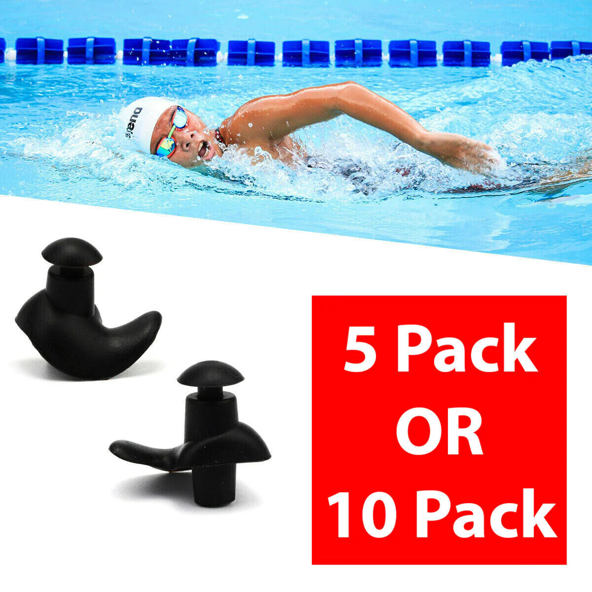 Premium Soft Silicone Ear Plugs for Snore Relief, Swimming & Travel (5/10 Pairs)