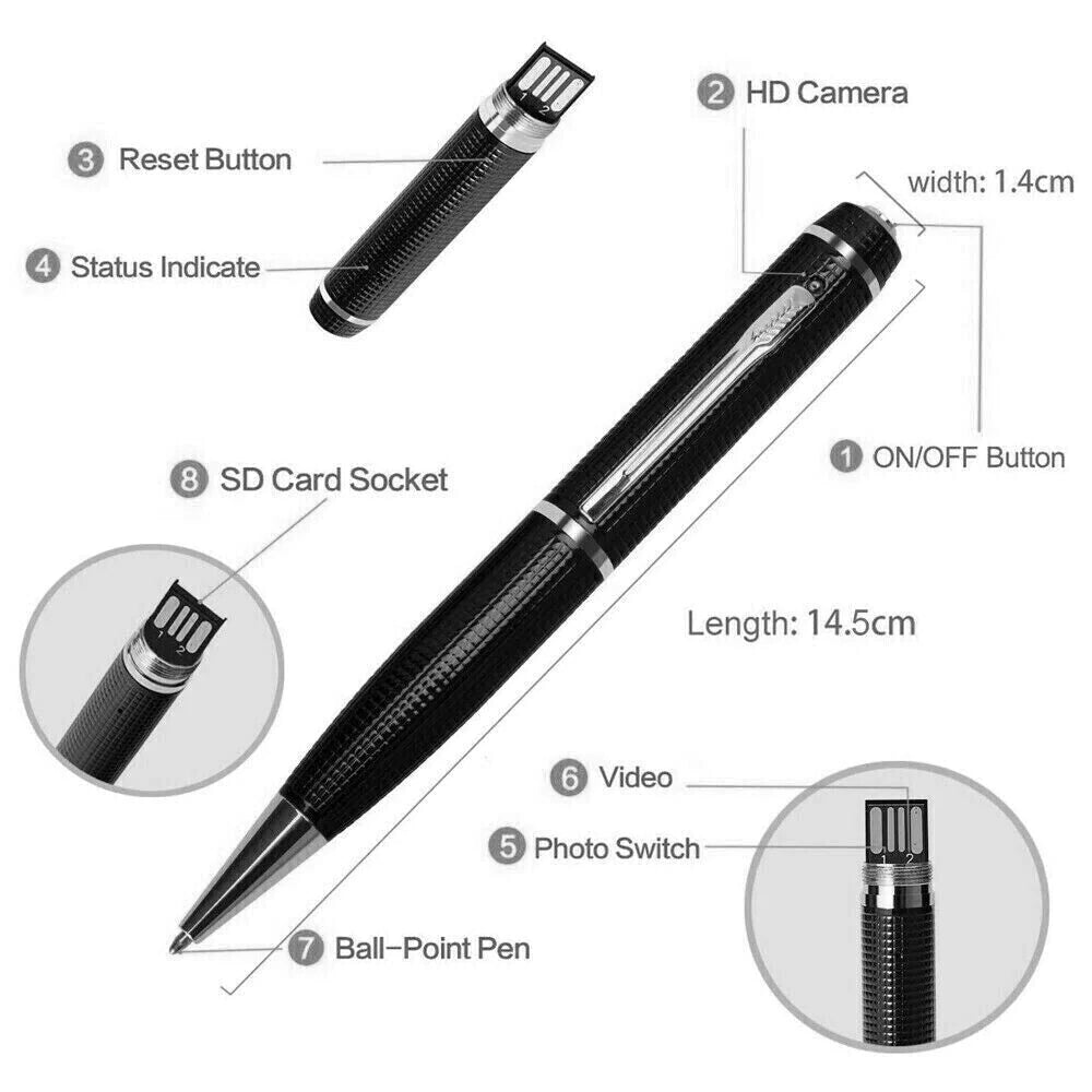 StealthPen 1080P HD Hidden Camera - Mini Spy Video Recorder & USB