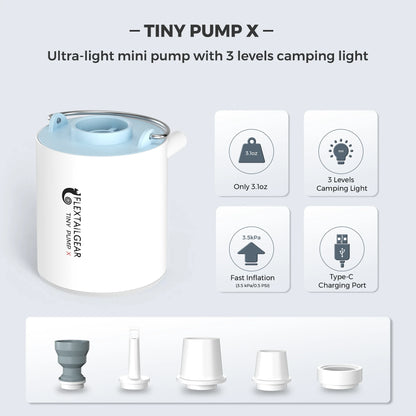 Ultra-Compact Air Pump & Camping Light, USB Rechargeable