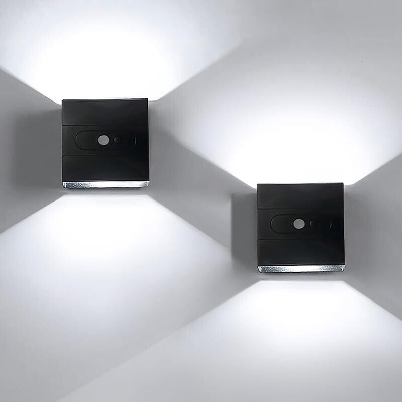 Motion Activated Wall Sconce – Battery Powered, USB Charging, Dimmable - 2 Pack