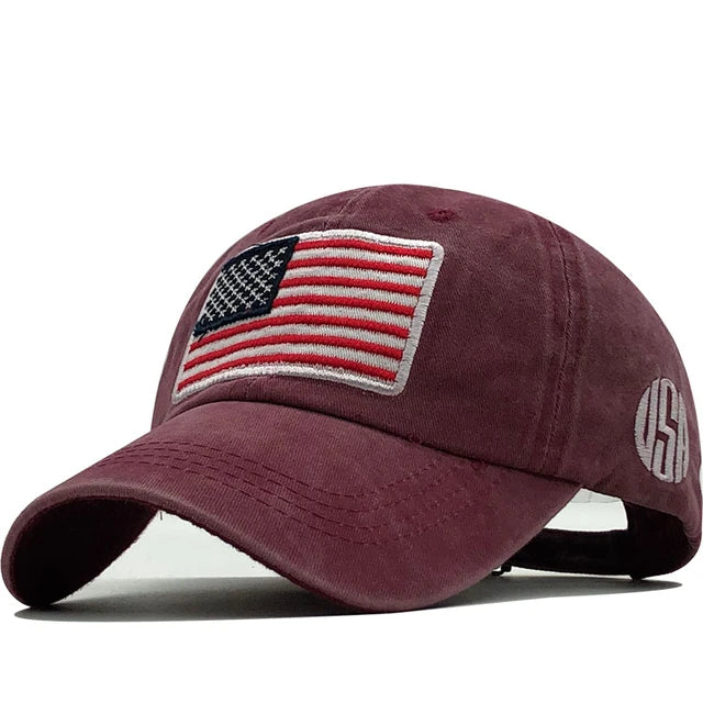 Stars & Stripes Denim Baseball Cap - for Men & Women - Hat Readi Gear