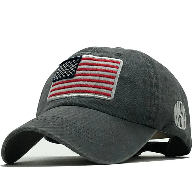 Stars & Stripes Denim Baseball Cap - for Men & Women - Hat Readi Gear