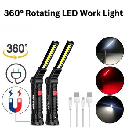 360° Rotating LED Work Light with 5 Modes, Hook and Magnetic Base - 360° Rotating LED Work Light with 5 Modes, Hook and Magnetic Base Readi Gear
