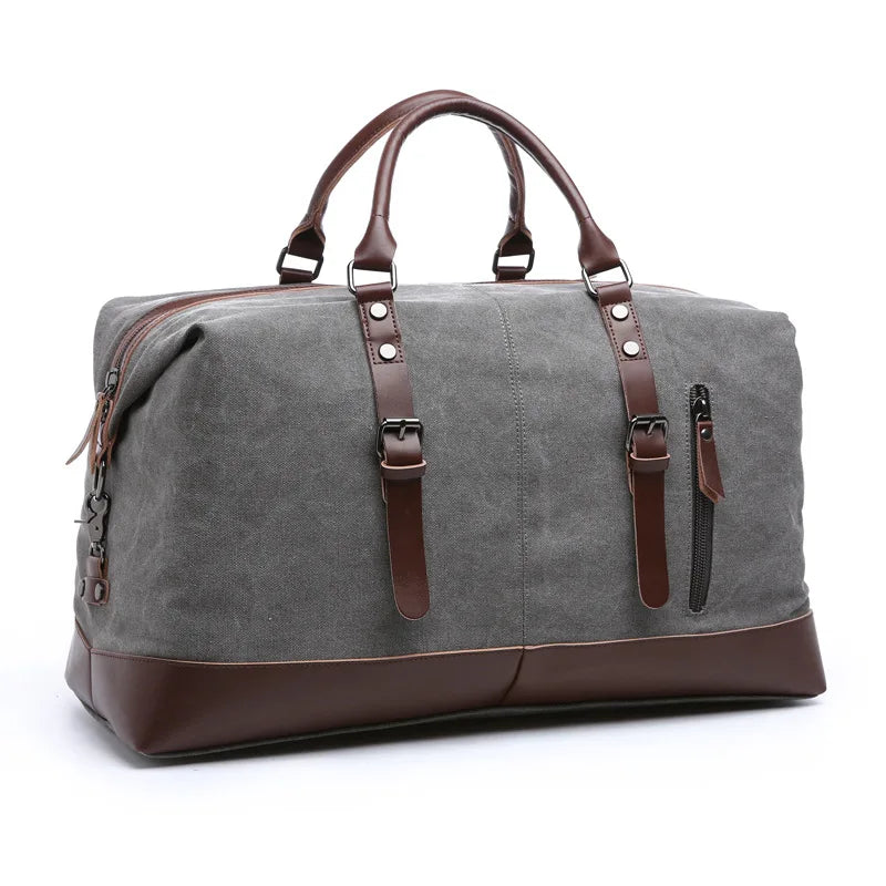 Explorer’s Classic Military Canvas & Leather Duffel Bag 55L