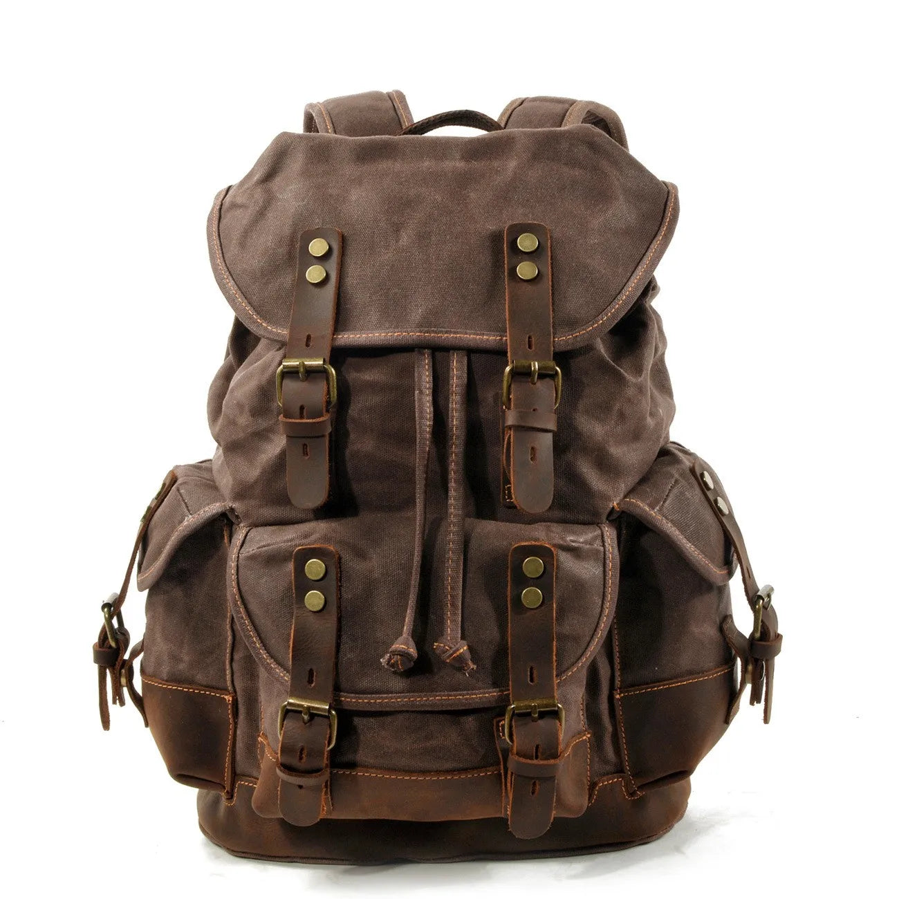 Vintage Waterproof Waxed Canvas Backpack – Travel & Laptop Rucksack