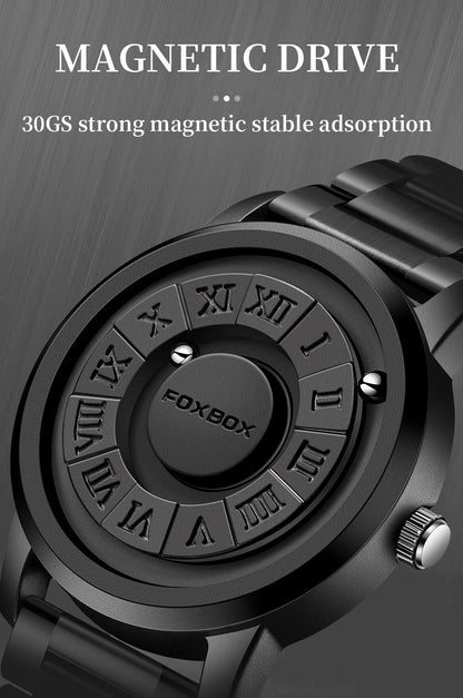 Levitation Steel Ball Watch – Magnetic Force Quartz Timepiece for Men