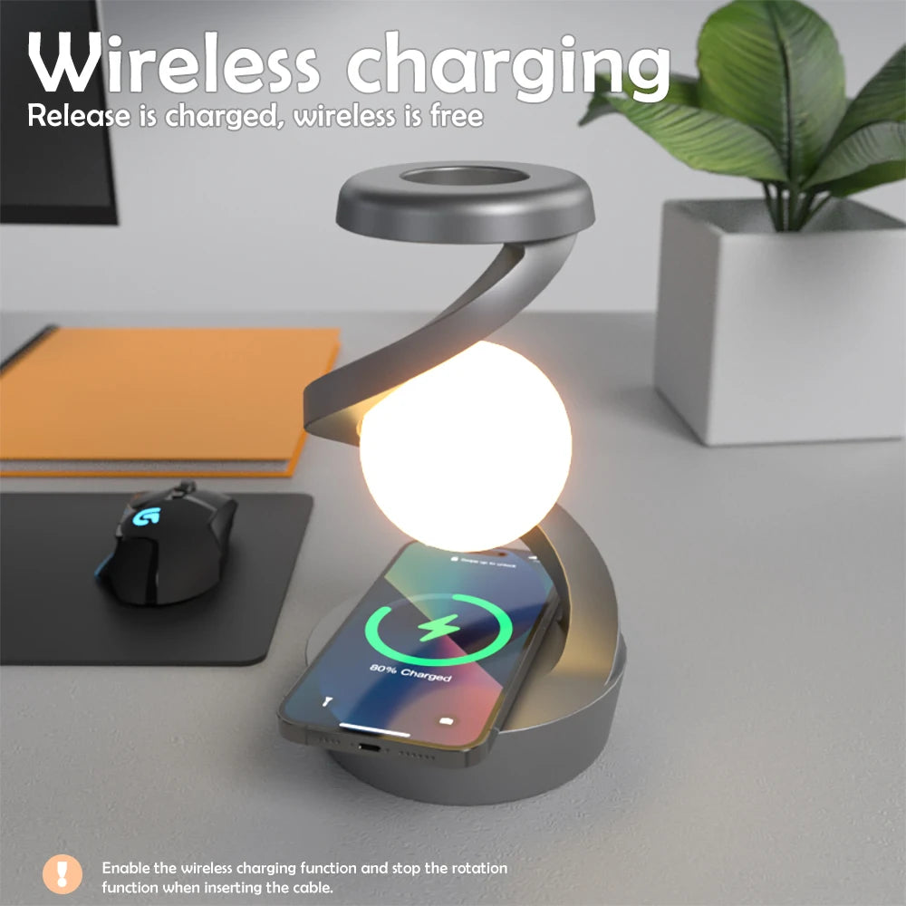 NovaGlow Floating Lamp - Wireless Charging & RGB Night Light