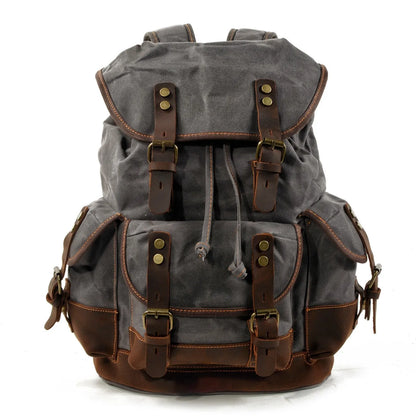 Vintage Waterproof Waxed Canvas Backpack – Travel & Laptop Rucksack