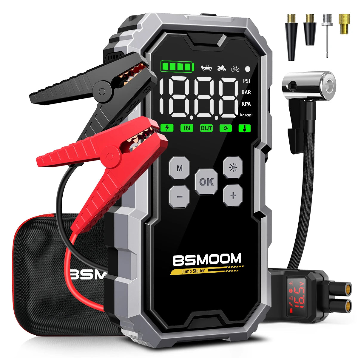 RescuePro Car Jump Starter, Tire Inflator, Power Bank & Flashlight