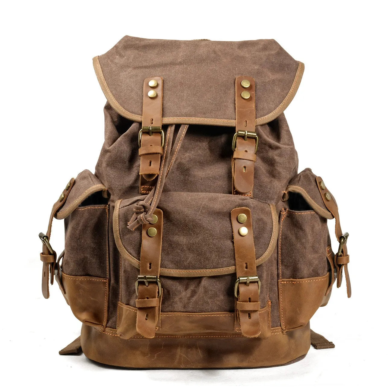 Vintage Waterproof Waxed Canvas Backpack – Travel & Laptop Rucksack