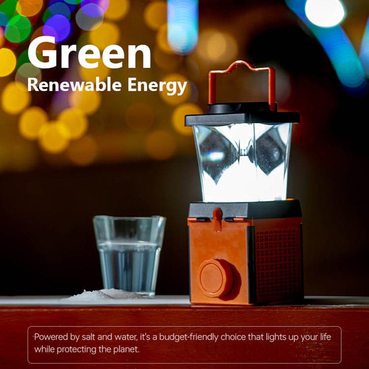 SaltLight 120-Hour Salt Water-Powered Lantern, green renewable energy