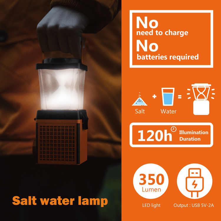 SaltLight Lantern main image, no need to charge, no batteries required