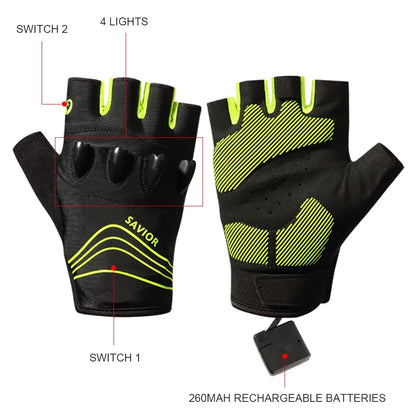 BrightTrail LED Gloves - USB Rechargeable for Cycling, Camping, Fishing